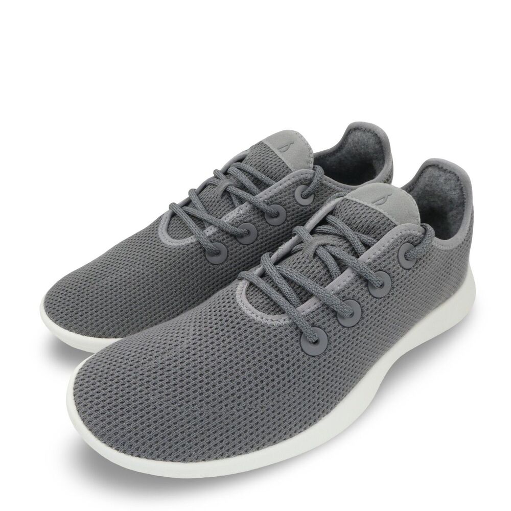 Allbirds Tree Runner Men's US 12 Mist Grey White Lightweight Sneakers TR3MMST120